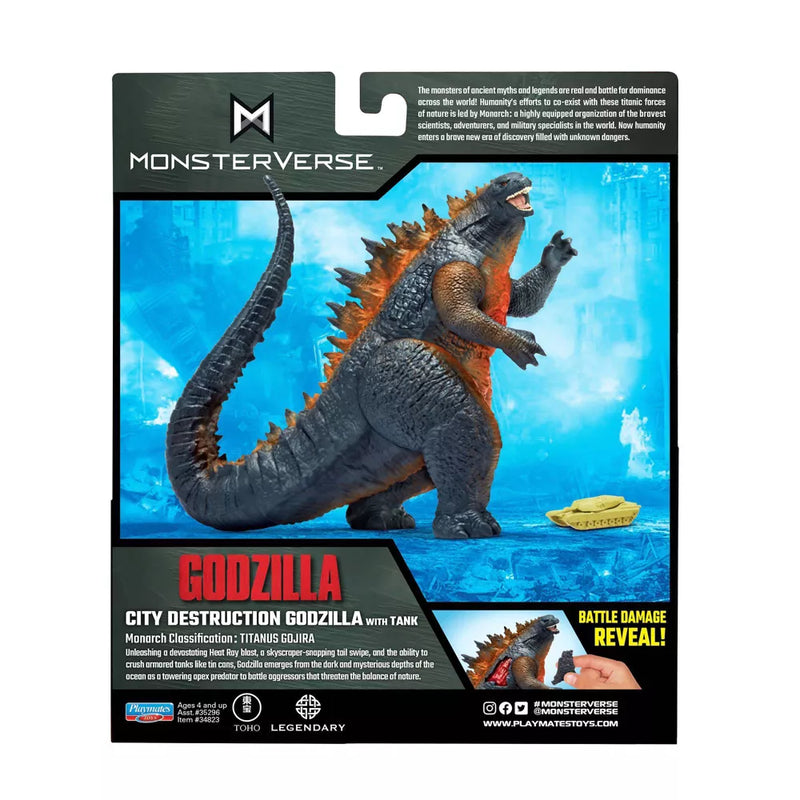 MonsterVerse Godzilla: City Destruction Godzilla with Tank - 6" Toys & Games Playmates