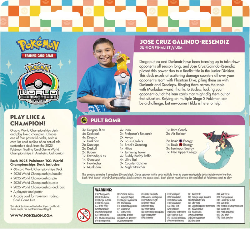 Pokemon TCG: 2025 World Championships Deck - Jose Cruz Galindo-Resendiz's Pult Bomb (Junior Finalist) Card Game Pokemon