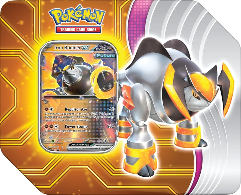 Pokemon TCG: Scarlet & Violet - Paradox Destinies Tin Card Game Pokemon Iron Boulder EX