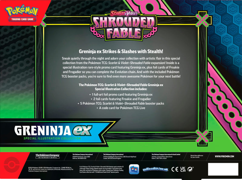 Pokemon TCG: Scarlet & Violet - Shrouded Fable Greninja Ex Special Illustration Collection - 5 Packs Card Game Pokemon