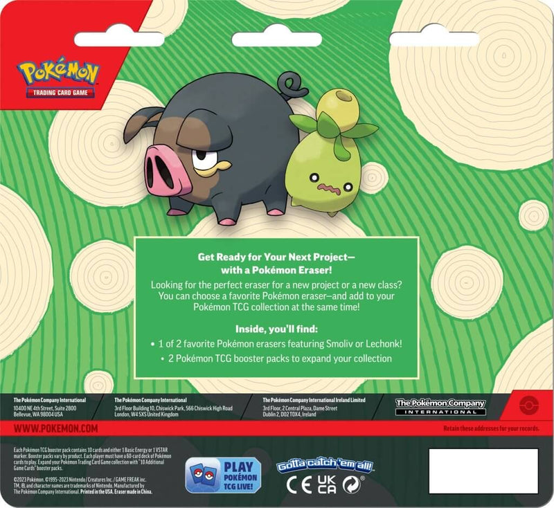 Pokemon TCG: 2023 Back to School Set Eraser Blister - Smoliv Card Game Pokemon