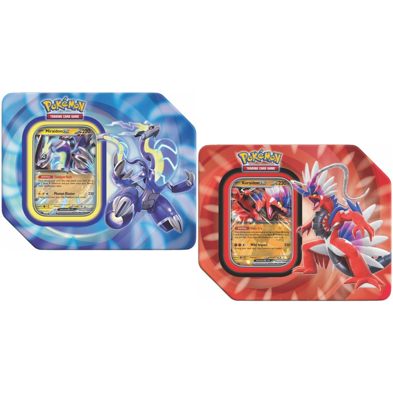 Pokemon TCG: Paldea Legends Tin Bundle - Miraidon ex & Koraidon Ex Card Game Pokemon