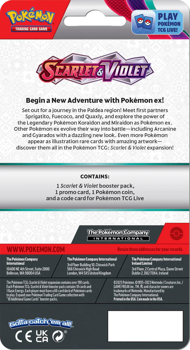Pokemon TCG: Scarlet & Violet Checklane Blister Booster Pack - Espathra Card Game Pokemon