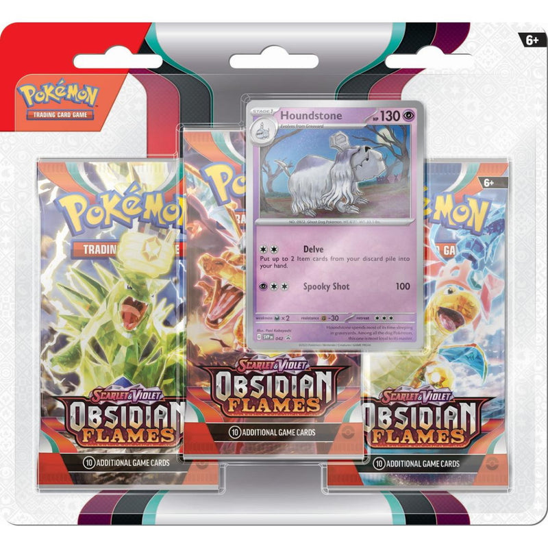 Pokemon TCG: Scarlet & Violet - Obsidian Flames 3-Pack Blister - Houndstone Card Game Pokemon
