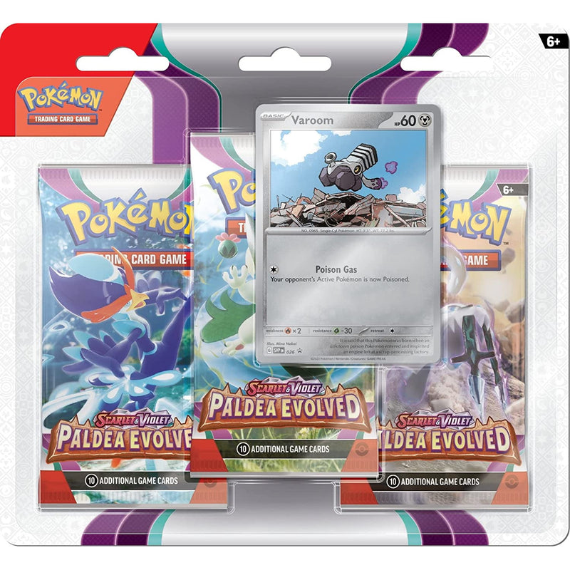 Pokemon TCG: Scarlet & Violet - Paldea Evolved 3 Booster Packs & Varoom Promo Card Card Game Pokemon