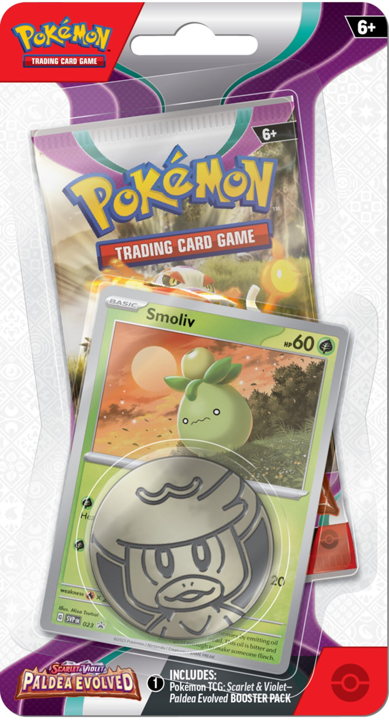 Pokemon TCG: Scarlet & Violet - Paldea Evolved Checklane Blister Pack - Growlithe and Smoliv Card Game Pokemon