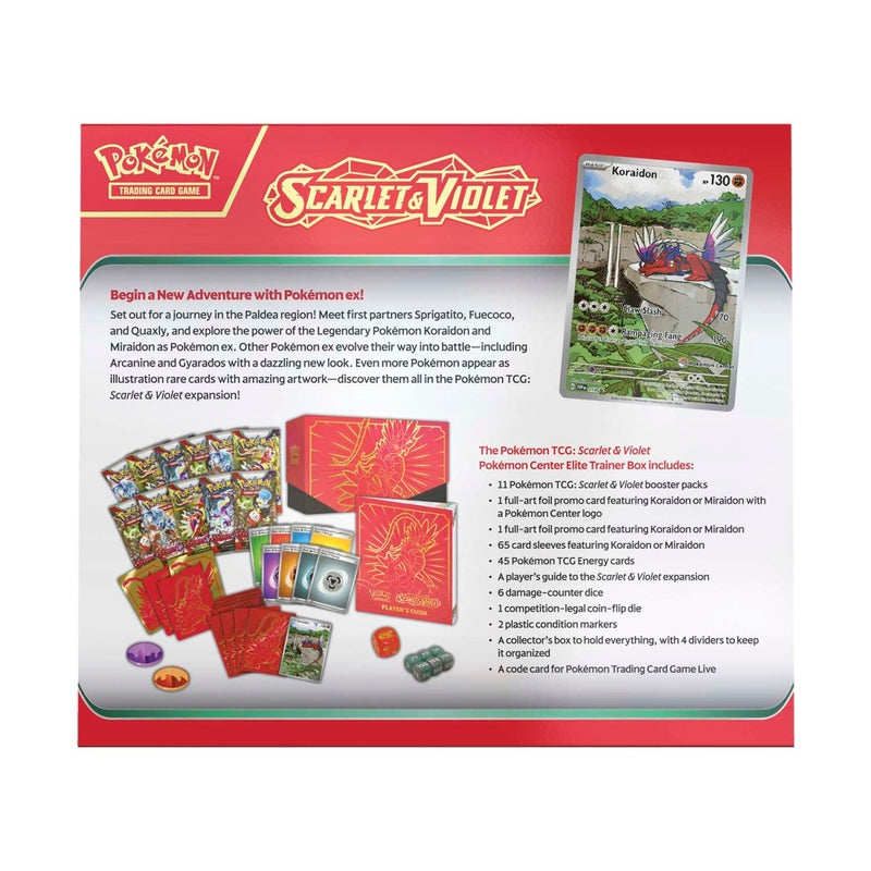Pokemon TCG: Scarlet & Violet Pokemon Center Elite Trainer Box - Koraidon Card Game Pokemon