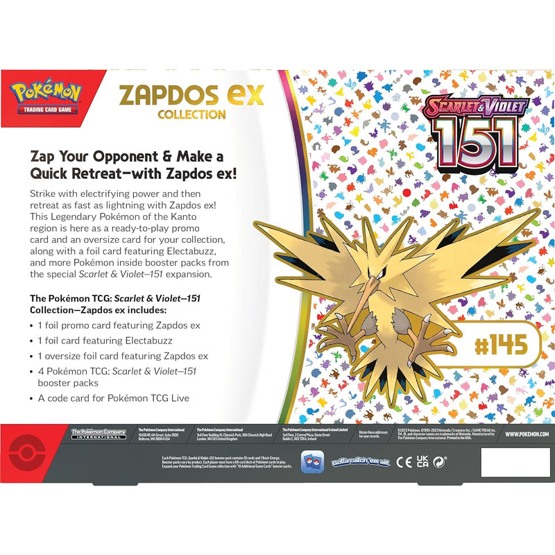 Pokemon TCG: Scarlet & Violet - 151 Collection - Zapdos EX Card Game Pokemon