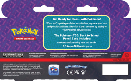 Pokemon TCG: Back to School Pencil Case 2024 - 2 Packs Card Game Pokemon