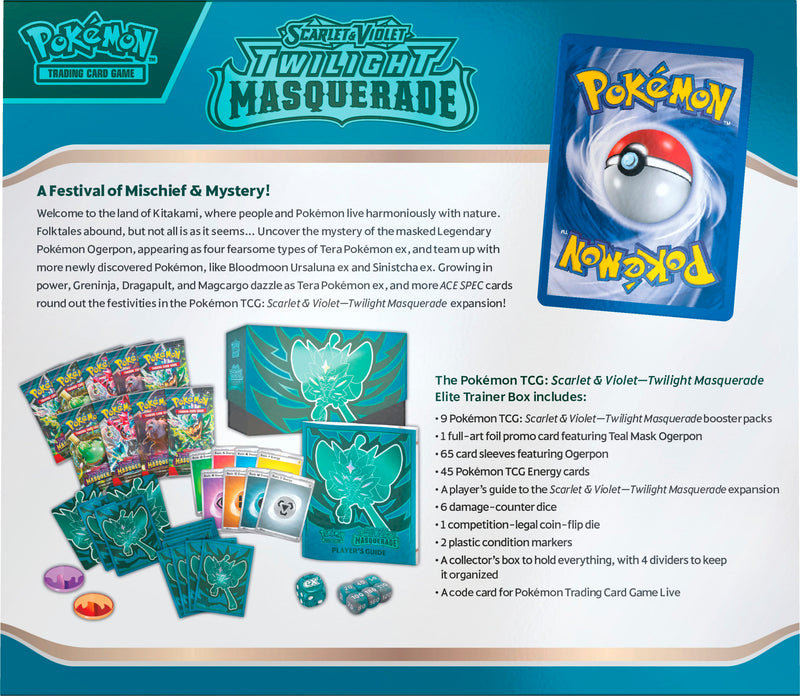 Pokemon TCG: Scarlet & Violet - Twilight Masquerade Elite Trainer Box Card Game Pokemon