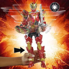 Power Rangers Dino Fury Spiral Strike Red Ranger 12-inch Scale Electronic Spinning and Light FX Action Figure Toys & Games Hasbro