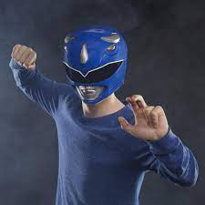 Power Rangers Lightning Collection Mighty Morphin Blue Ranger Premium Collector Helmet Full-Scale for Display, Roleplay, Cosplay Toys & Games Hasbro