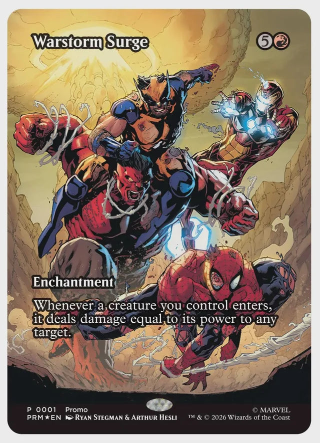 Avengers Armageddon #1 Comic & Warstorm Surge Magic The Gathering MTG Foil Promo Comics Marvel Comics