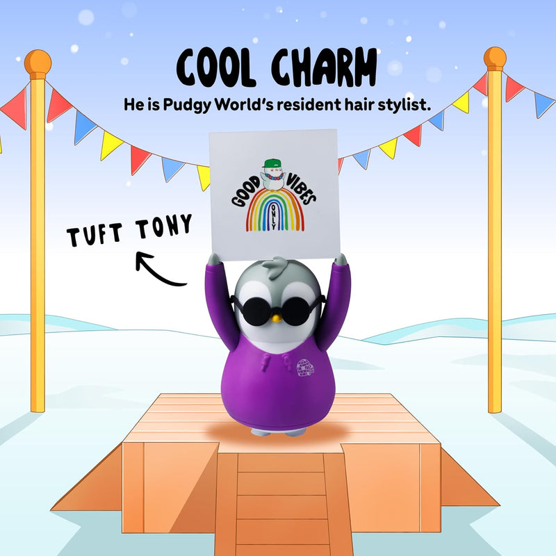 Pudgy Penguins: Positive Tuft Tony - Good Vibes - 4.5" Tall Figure Toys & Games Pudgy Penguins