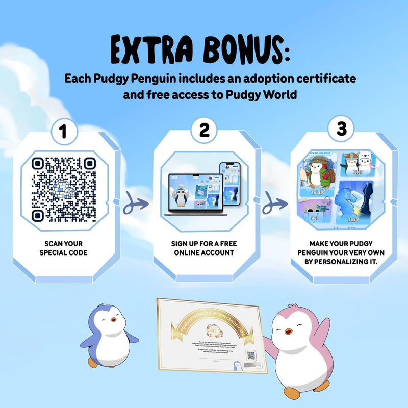 Pudgy Penguins Plush Buddies: Polar Pete - 7.8 Inch Plush Toys & Games Pudgy Penguins