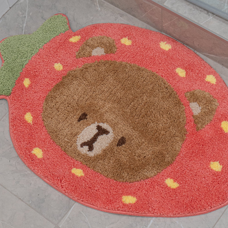 Milk Mocha Bear: Mocha Strawberry Rug Home Decor Milk Mocha Bear