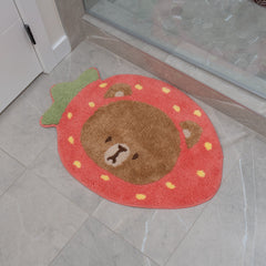 Milk Mocha Bear: Mocha Strawberry Rug Home Decor Milk Mocha Bear