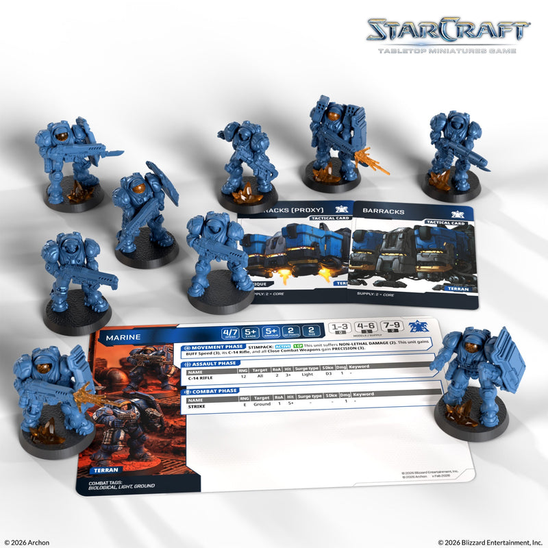 Starcraft: The Miniatures Game: Terran: Marine Expansion Set Tabletop Miniatures Archon Studios