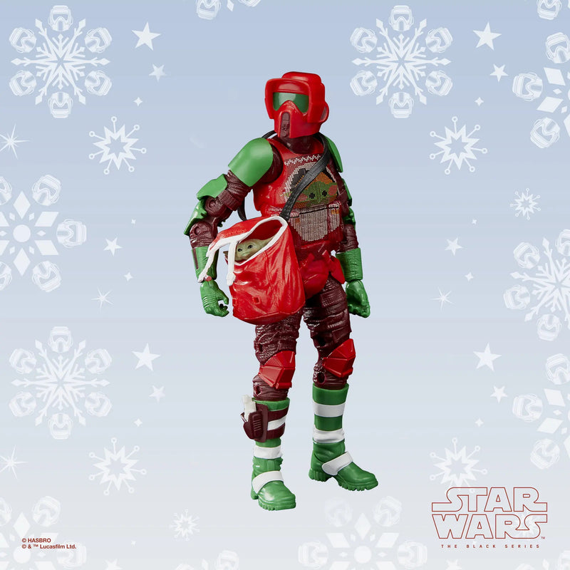 Star Wars: The Black Series - 6-Inch Scout Trooper (Holiday Edition) and Grogu in Holiday-Themed Bag Toys & Games Hasbro