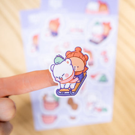 Milk Mocha Bear: Sticker Pack - Winter Fun Decorative Stickers Milk Mocha Bear