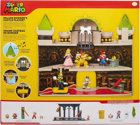 Super Mario Nintendo Deluxe Bowser's Castle Playset Toys & Games JAKKS Pacific