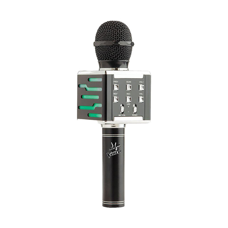 The Voice Champ Deluxe Wireless Handheld Karaoke Microphone, Speaker with LED Lights, Multiple Sound Effects, Play Music and Record Vocals… Electronics The Voice