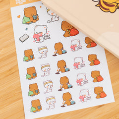 Milk Mocha Bear: Self-Care Planner Sticker Sheets Decorative Stickers Milk Mocha Bear