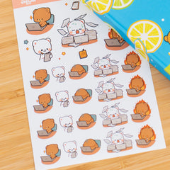 Milk Mocha Bear: Work Day Planner Sticker Sheets Decorative Stickers Milk Mocha Bear
