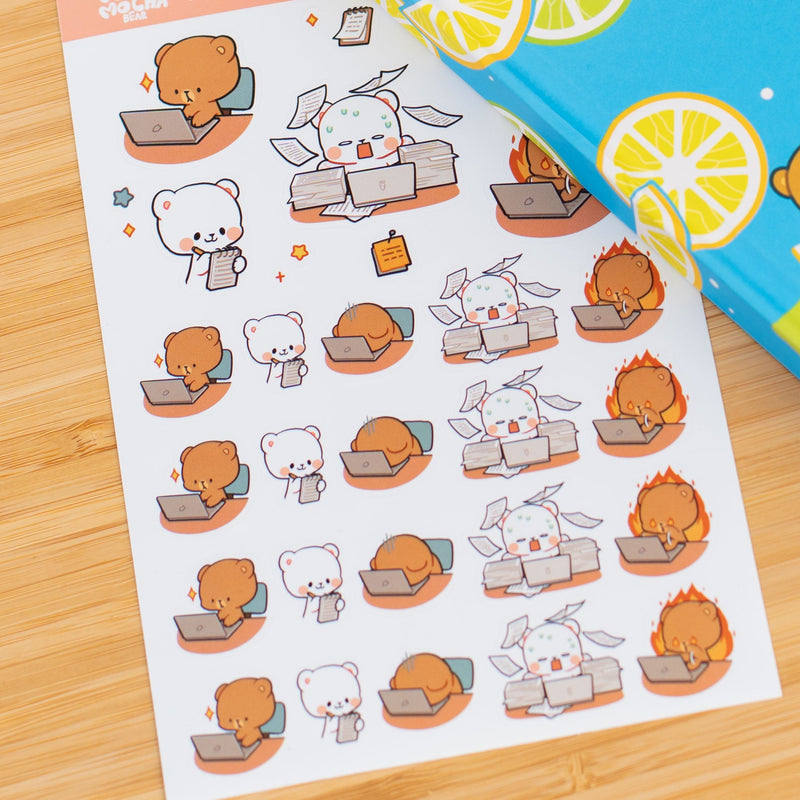 Milk Mocha Bear: Work Day Planner Sticker Sheets Decorative Stickers Milk Mocha Bear