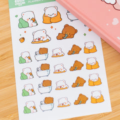 Milk Mocha Bear: Time to Relax Planner Sticker Sheets Decorative Stickers Milk Mocha Bear