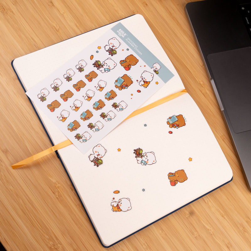 Milk Mocha Bear: Groceries Planner Sticker Sheets Decorative Stickers Milk Mocha Bear