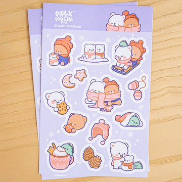 Milk Mocha Bear: Sticker Pack - Winter Fun Decorative Stickers Milk Mocha Bear