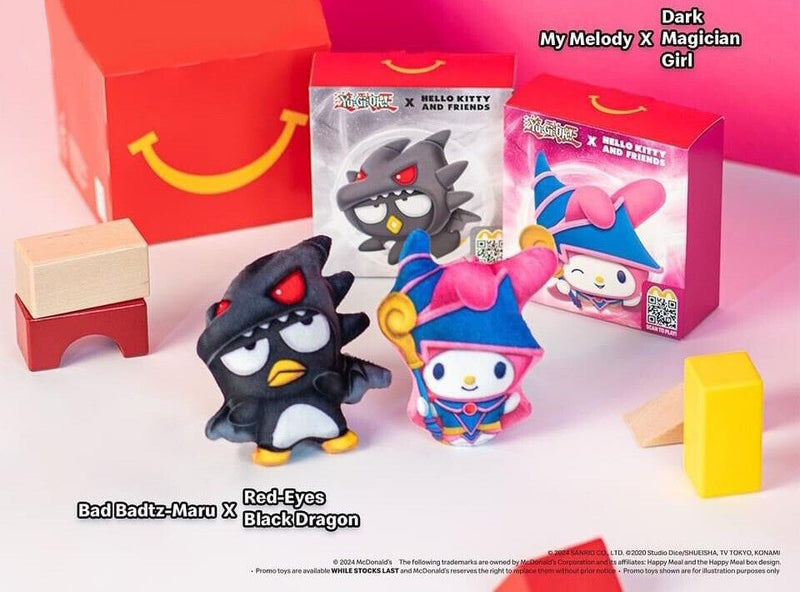 Yu-Gi-Oh x Hello Kitty & Friends x McDonald's Limited Edition Plush – Badtz-maru as Red-Eyes Black Dragon Toys & Games Konami