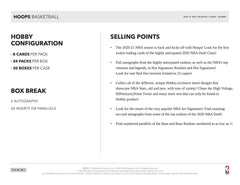 Panini NBA Hoops Basketball Hobby Box 2020-21 Card Game Panini