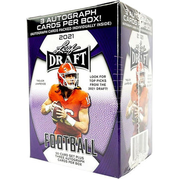 2021 Leaf Draft Football Hobby Blaster Box - 50 Cards Card Game Leaf Trading Cards
