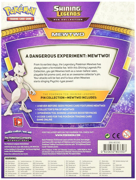Pokemon TCG: Shining Legends Pin Collection - Mewtwo Card Game Pokemon