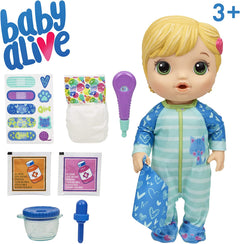 Baby Alive Mix My Medicine Baby Doll, Blonde Hair, Kitty-Cat Pajamas Toys & Games Hasbro