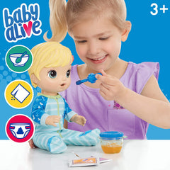 Baby Alive Mix My Medicine Baby Doll, Blonde Hair, Kitty-Cat Pajamas Toys & Games Hasbro