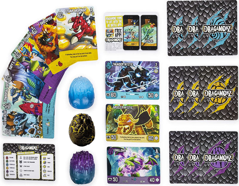 Dragamonz: Dragon Multi 3-Pack - Collectible Figure and Trading Card Game Card Game Spin Master