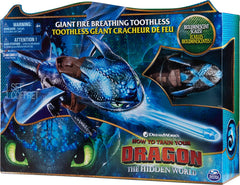 DreamWorks Dragons: Giant Fire Breathing Toothless - 20-Inch Dragon with Fire Breathing Effects and Bioluminescent Color Toys & Games Spin Master
