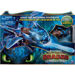 DreamWorks Dragons: Giant Fire Breathing Toothless - 20-Inch Dragon with Fire Breathing Effects and Bioluminescent Color Toys & Games Spin Master