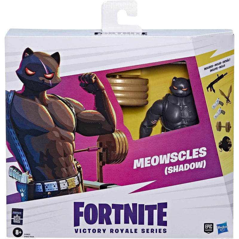 Fortnite Victory Royale Series: Meowscles (Shadow) Deluxe Pack 6-Inch Collectible Action Figure with Accessories Toys & Games Hasbro