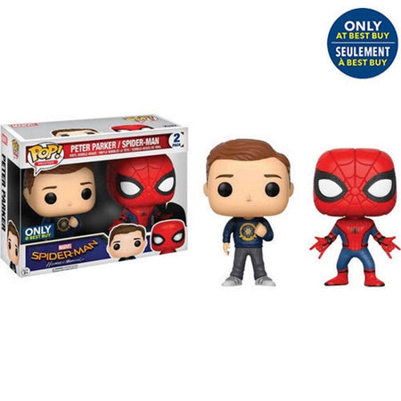 Funko POP! Spider-Man Homecoming: Peter Parker + Spider-Man Best Buy Exclusive Toys & Games Funko