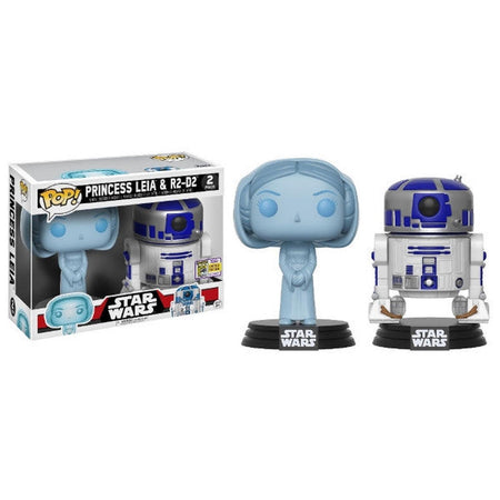 Funko POP! Star Wars: Holographic Princess Leia + R2-D2 - SDCC Exclusive Toys & Games Funko