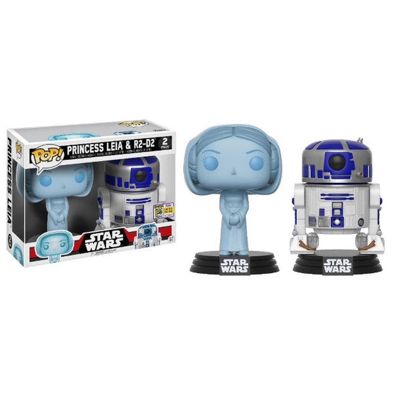 Funko POP! Star Wars: Holographic Princess Leia + R2-D2 - SDCC Exclusive Toys & Games Funko