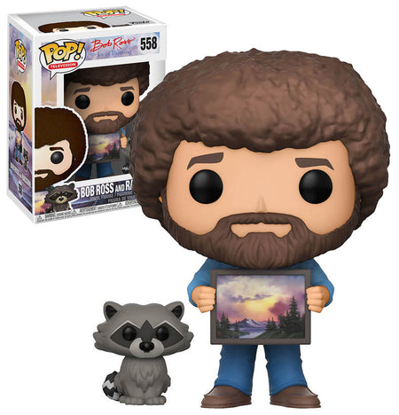 Funko POP! Television - The Joy of Painting: Bob Ross with Raccoon Vinyl Figure #558 Toys & Games Funko