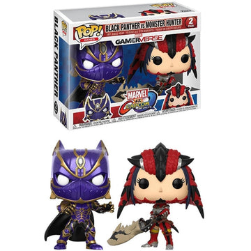 Funko POP! Games - Marvel Vs. Capcom Infinite: Black Panther Vs. Monster Hunter Vinyl Bobble-heads 2-Pack Toys & Games Funko