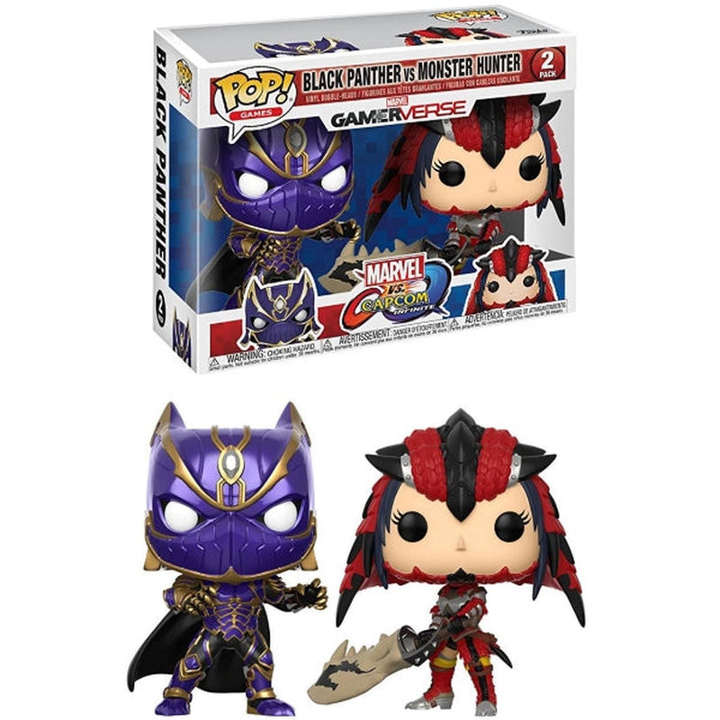 Funko POP! Games - Marvel Vs. Capcom Infinite: Black Panther Vs. Monster Hunter Vinyl Bobble-heads 2-Pack Toys & Games Funko