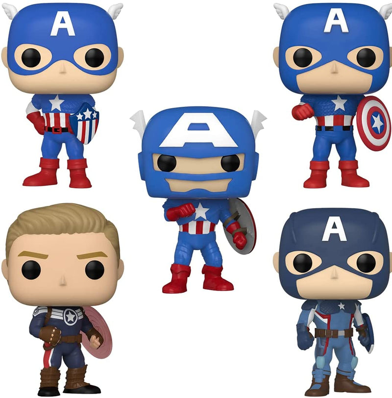 Funko POP! Marvel: Year of The Shield - Captain America Through The Ages - 5 Pack Toys & Games Funko