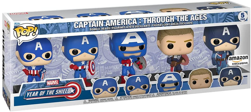 Funko POP! Marvel: Year of The Shield - Captain America Through The Ages - 5 Pack Toys & Games Funko